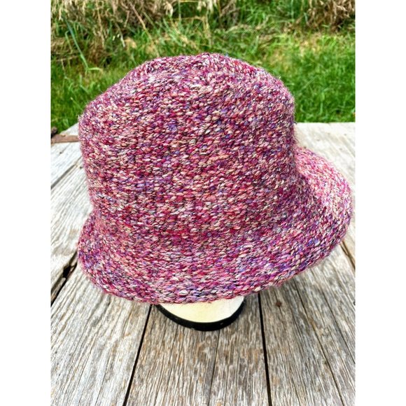 Vintage Womens Wool Tweed Fedora Hat Purple Wool - Picture 3 of 8